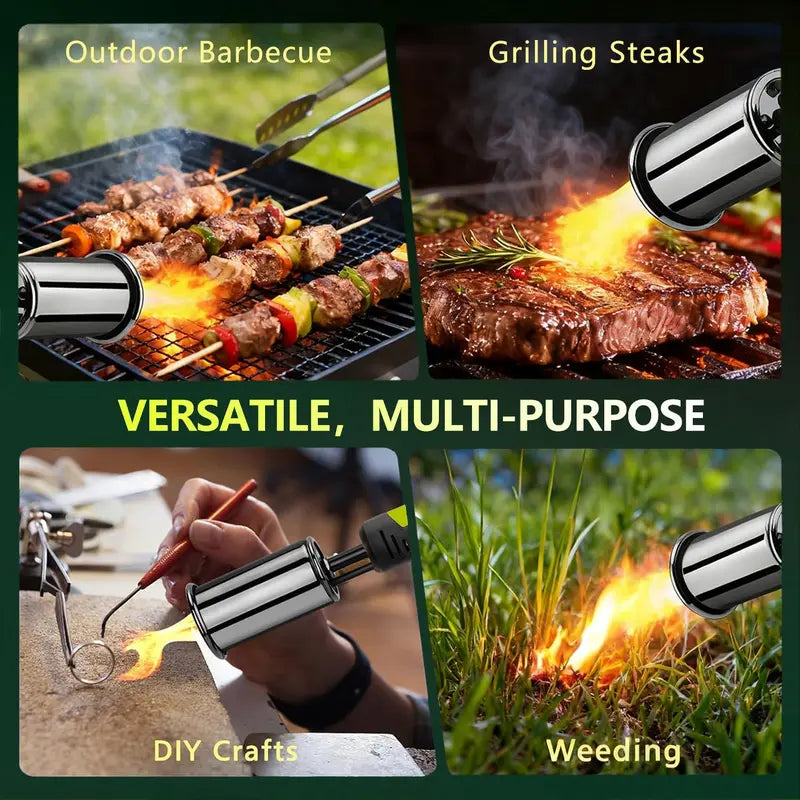 SEESE Propane Torch — One-Touch Max Fire, Safety Lock, Adjustable Flame | BBQ, Searing, Fireplace