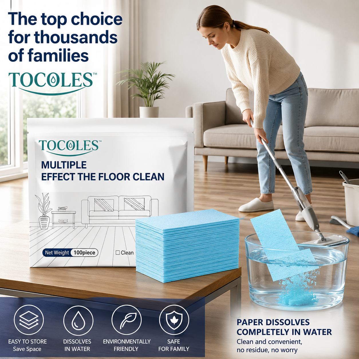 100 Piece Floor Cleaning Tablets | Multi-Surface Antibacterial