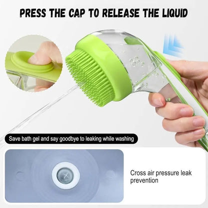 Pet Bath Brush 2 in 1 Dog Bath Brush with Built-in Shampoo Dispenser Multi-functional Dog Bath Brush for Long & Short Haired Dogs Cats Shower