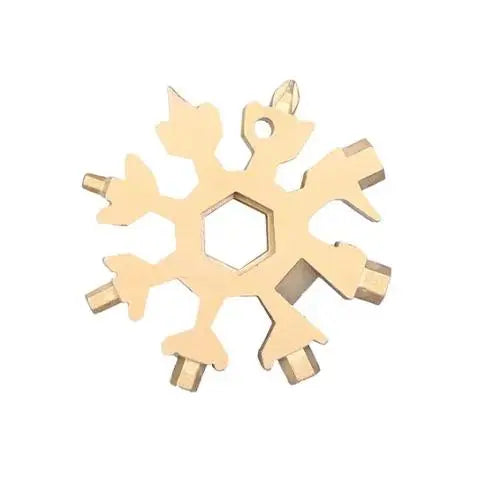 18-in-1 Snowflake Multi-Tool – Stainless Steel Portable Wrench, Screwdriver & Bottle Opener | Survival Gadget for Outdoor Adventures