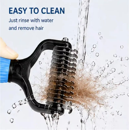 Universal Pet Detangling Comb for Dogs — Double-Sided Stainless Steel Grooming Tool for Coat Care & Shedding Removal