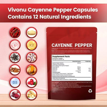 Pepper Softgel Capsules – Herbal Wellness Formula with Vitamins E, D3 & K2, Grape Seed, Hawthorn & Beetroot Extract