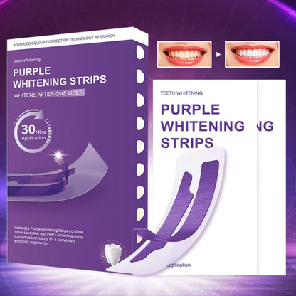 Purple Whitening Strips with Hydrogen Peroxide – Dentist-Grade Teeth Whitening