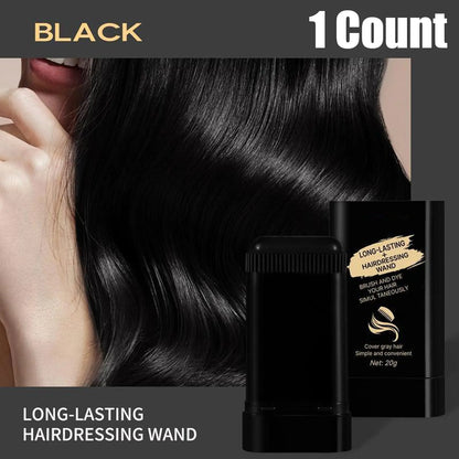 2-Pack Long-Lasting Hair Dye Wand Stick – Instant Gray Coverage, Waterproof & Sweatproof Hairdressing Comb (20g, Black)
