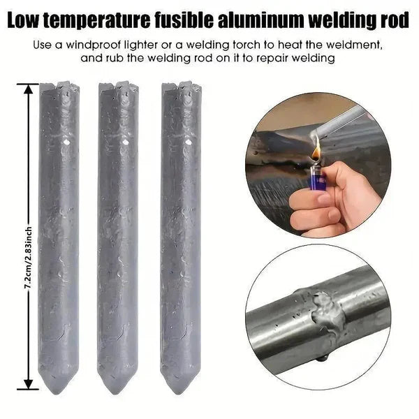 Low-Temperature Flux-Cored Aluminum Welding Rods | No Welding Machine Needed | Multi-Metal Repair for Aluminum, Copper, Iron & Stainless Steel