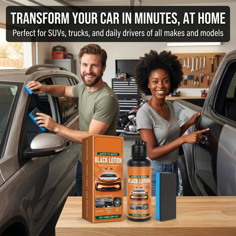 Plastic Restorer for Cars – Removes Oxidation, Dirt & Wax Residue, Dye Infused Waterproof Plastic Restorer, Cars Care Product - Perfect for Faded Bumpers, Trim & Vinyl on Jeeps, Truck Beds, Avalanches & ATV