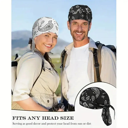 Cooling Headscarf Cap Set – Motorcycle Pirate Head Wrap, Safety Helmet Liner, Elastic Fit, Hand Washable | Outdoor Headwear for Athletes
