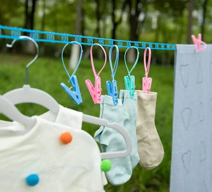 3 Pack Adjustable Windproof Clothesline with Hooks – 5M Indoor & Outdoor Drying Line
