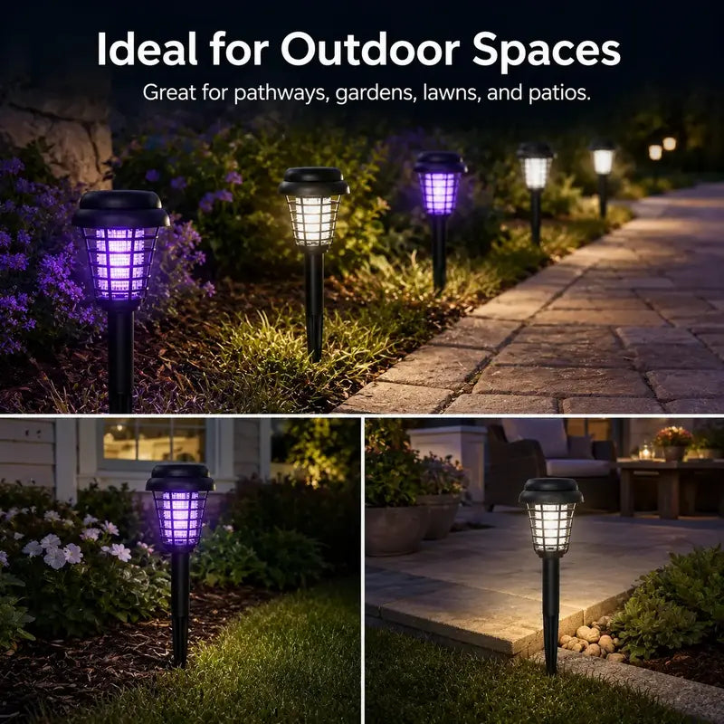 Solar Mosquito Zapper Garden Stake Light – UV Insect Killer + Pathway Lamp, IPX4 Weatherproof