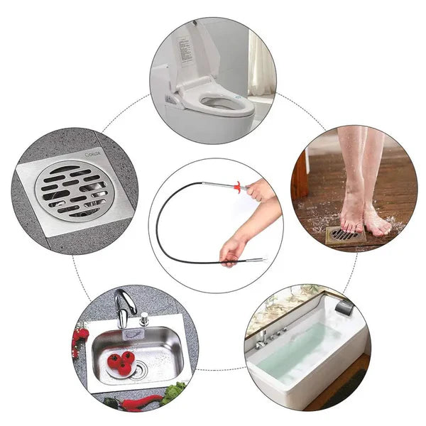 Flexible Grabber Claw Pick Up Reacher Tool | 78.74 Inch Bendable Drain Snake with 4 Claws | Retrieves Keys, Unclog Drains | Kitchen Sink, Shower, Toilet