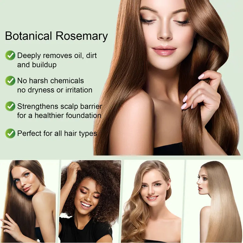 Tgideas Rosemary Amino Acid Shampoo, Buy 1 Get 1 Free – Anti-Hair Loss, Oil Control, Anti-Dandruff with Zinc PCA & Hydrolyzed Silk, Scalp Cleanser 250ml x2