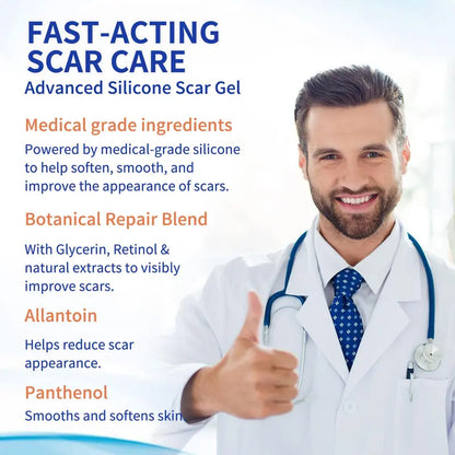 DRMITSUI Advanced Silicone Smoothing Gel - Invisible Repair for Fine Lines, Wrinkles, Acne Scars & Marks | Professional Smoothing Formula for New & Old Scars | Fast-Absorbing & Non-Greasy