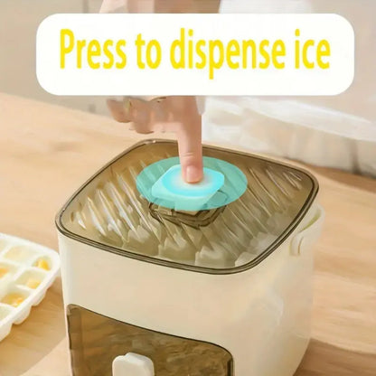 48-Compartment Press-to-Dispense Ice Maker with Storage Bucket