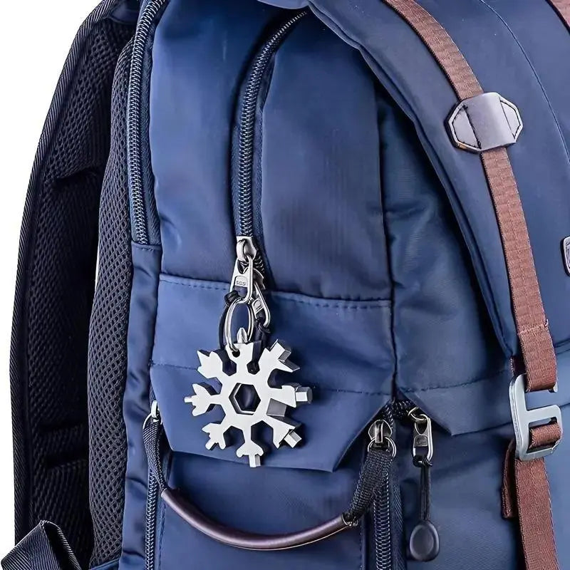 18-in-1 Snowflake Multi-Tool – Stainless Steel Portable Wrench, Screwdriver & Bottle Opener | Survival Gadget for Outdoor Adventures