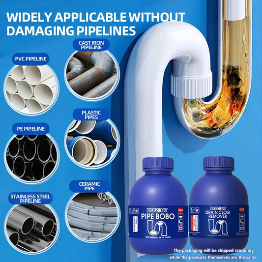 PICKZONE PIPE BOBO Drain Unclogger – Fast-Acting Pipeline Dredging Agent for Kitchen, Shower, Tub & Garbage Disposal | Safe for All Pipes