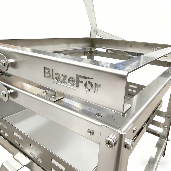 BlazeFor Stainless Steel BBQ Grill – Net & Carbon Clip Set (×2)
