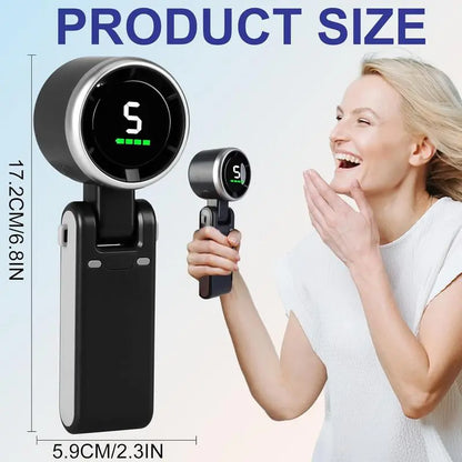 Portable Handheld Turbo Fan — 5-Speed, 4000mAh, 10H Battery Life, 3-in-1