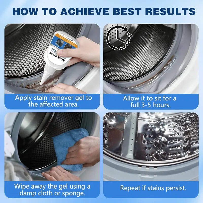 Mold Remover Gel with Scrub Brush — Heavy Duty Mildew Stain Cleaner for Washer Gasket, Shower Caulk, Tile Grout & Bathroom — 7 Fl Oz