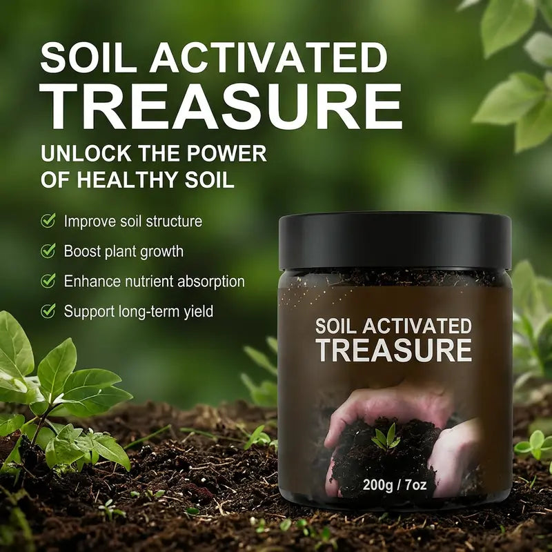 Soil Activated Treasure – 200g Premium Soil Activator & Plant Fertilizer for Gardens, Lawns & Pots