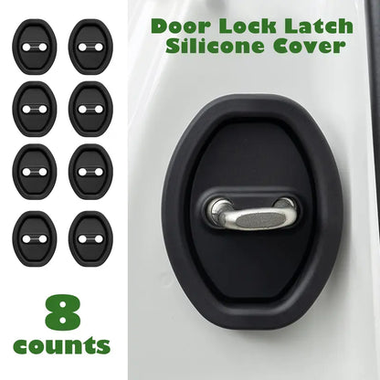 Car Door Lock Latch Silicone Cover – 8-Pack, Universal Fit, Tool-Free Self-Adhesive Installation