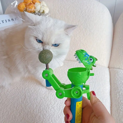Pet Teaser Robot Lollipop Cat Toy — Creative Dinosaur Catnip Stick Teaser for Cats & Dogs