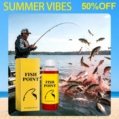 Fish Point Concentrated Fish Attractant Liquid – Fast-Acting Red Worm Bait Additive for Freshwater Fishing, Enhances Scent & Improves Bite Response (100ml)
