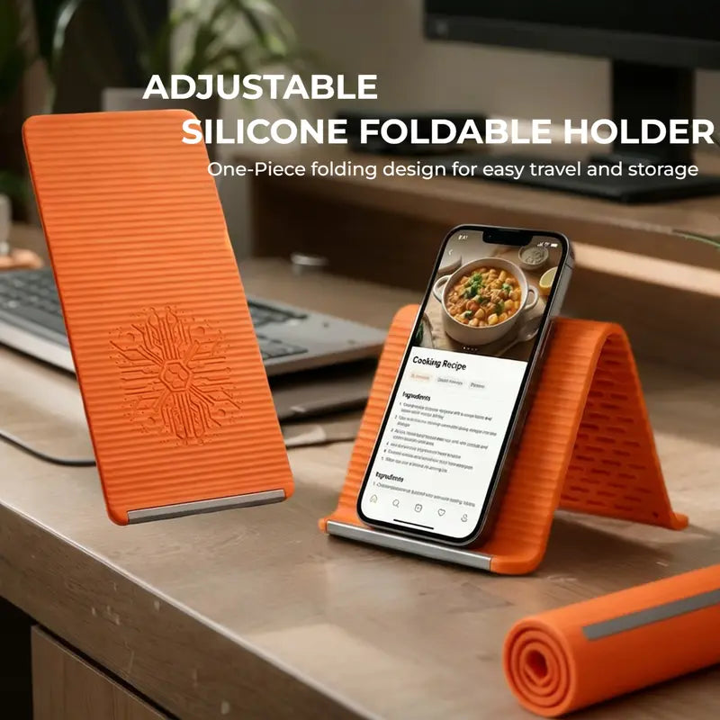 Flexible Silicone Foldable Phone & Tablet Stand — Rollable, Bendable, Universal