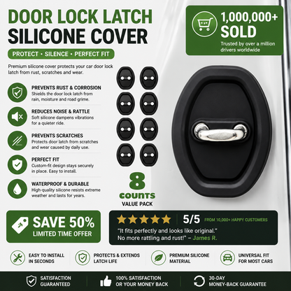 Car Door Lock Latch Silicone Cover – 8-Pack, Universal Fit, Tool-Free Self-Adhesive Installation