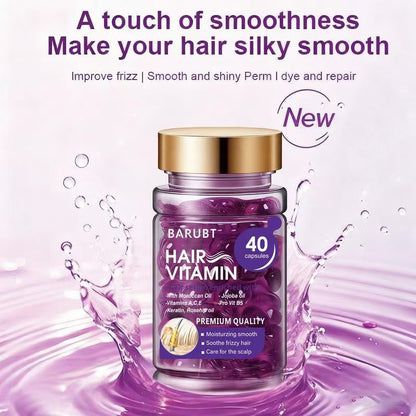 BARUBT Hair Vitamin Oil Capsules – Moroccan & Jojoba Oil, 40 Capsules