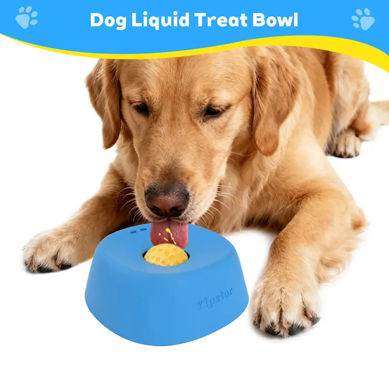 Yipetor Slow Feeder Dog Bowl – No-Spill Liquid Treat & Bone Broth Licking Bowl | Built-in Rolling Ball | Buy 2 Get 1 Free Zen Disc
