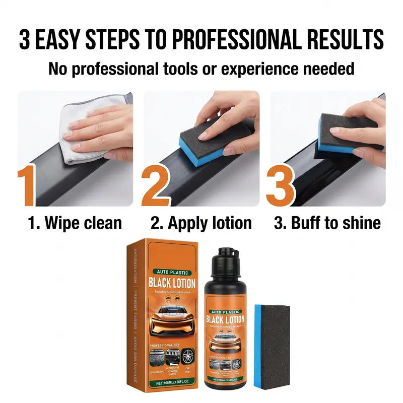 Plastic Restorer for Cars – Removes Oxidation, Dirt & Wax Residue, Dye Infused Waterproof Plastic Restorer, Cars Care Product - Perfect for Faded Bumpers, Trim & Vinyl on Jeeps, Truck Beds, Avalanches & ATV