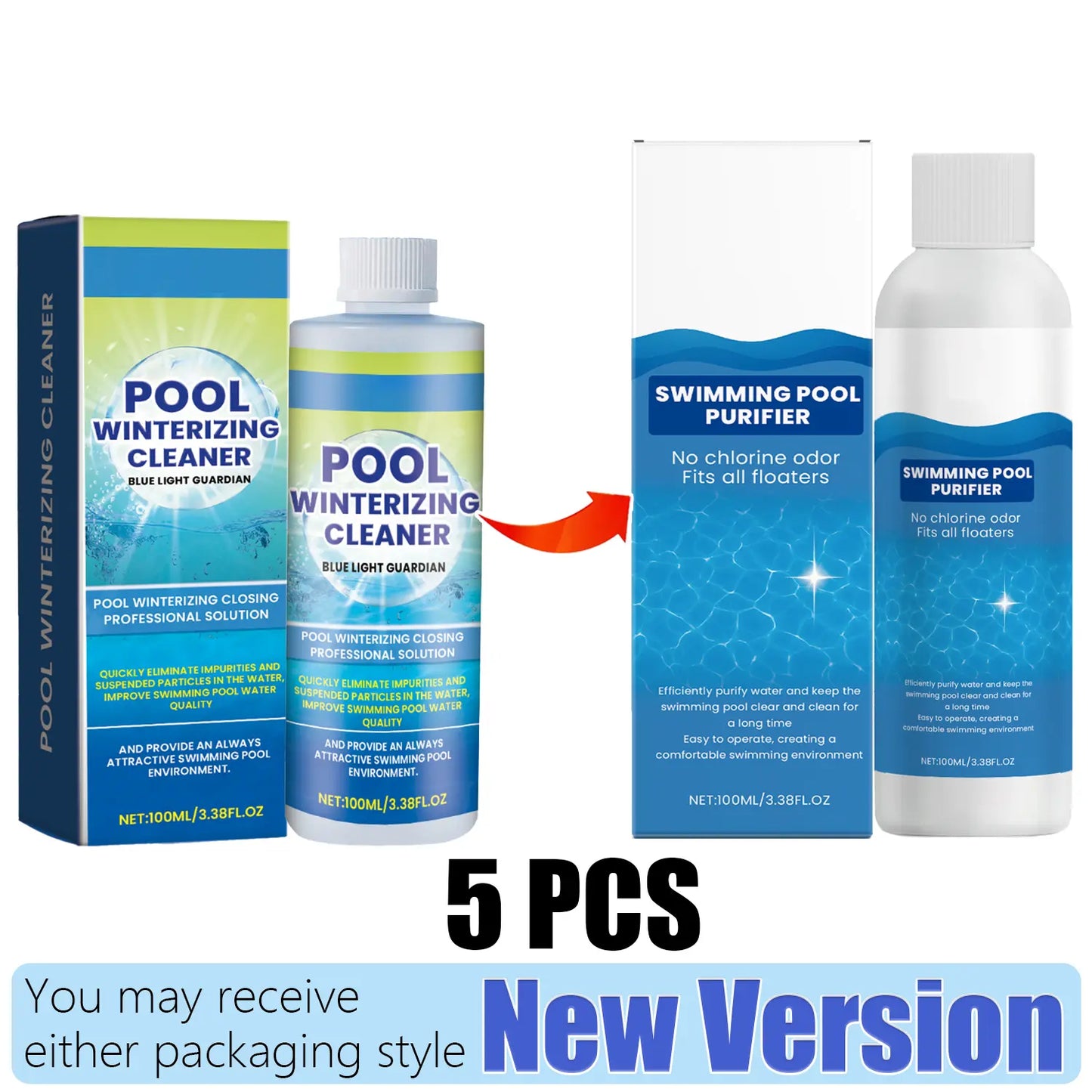 Pool Clarifier for Swimming Pools – Fast-Acting Water Clarifier & Cleaner 100ml