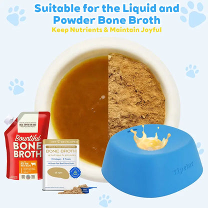 Yipetor Slow Feeder Dog Bowl – No-Spill Liquid Treat & Bone Broth Licking Bowl | Built-in Rolling Ball | Buy 2 Get 1 Free Zen Disc