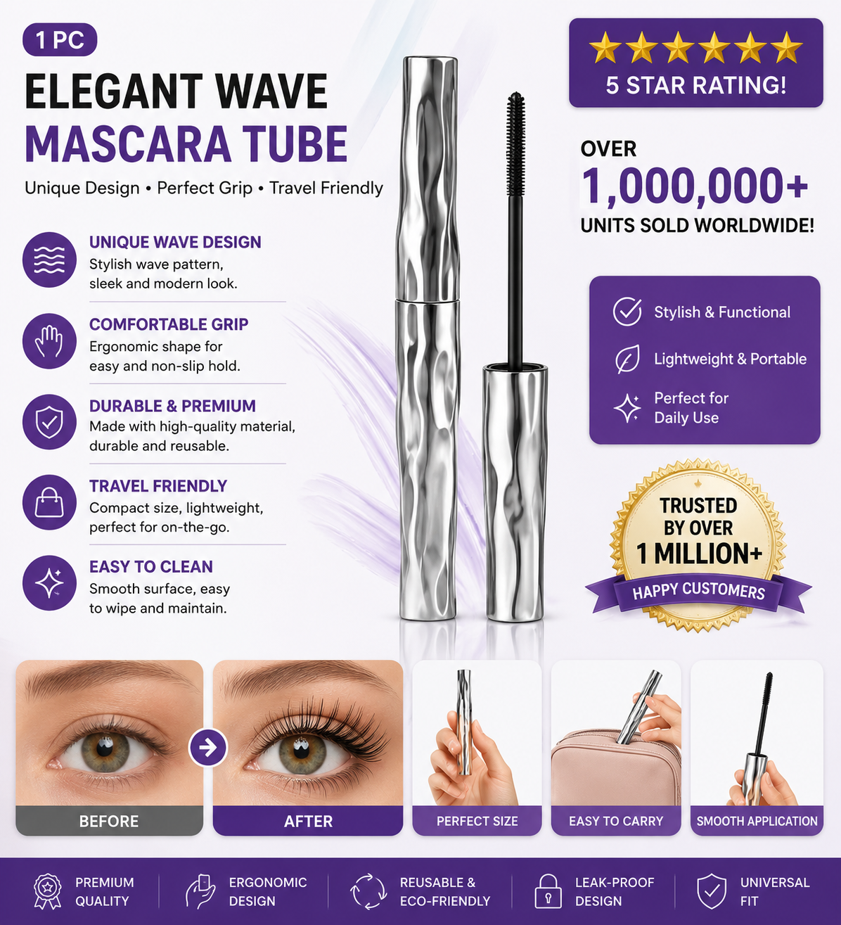 Tubular Threaded Lash Primer – Waterproof, Smudge-Proof, Lengthening Mascara Base