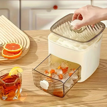 48-Compartment Press-to-Dispense Ice Maker with Storage Bucket