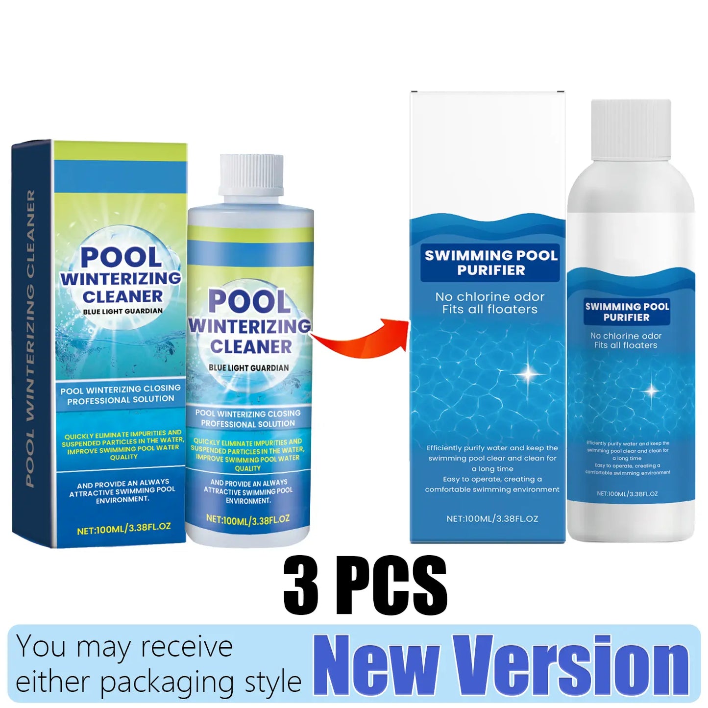 Pool Clarifier for Swimming Pools – Fast-Acting Water Clarifier & Cleaner 100ml