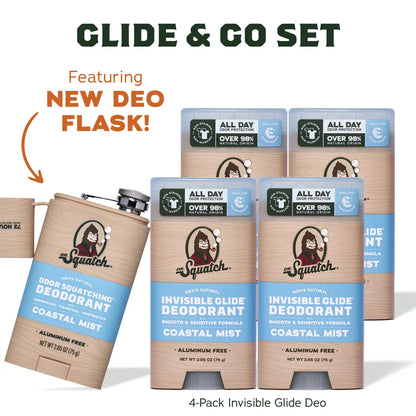 Dr. Squatch Glide & Go Set - Deodorant Flask - Gifts for Men