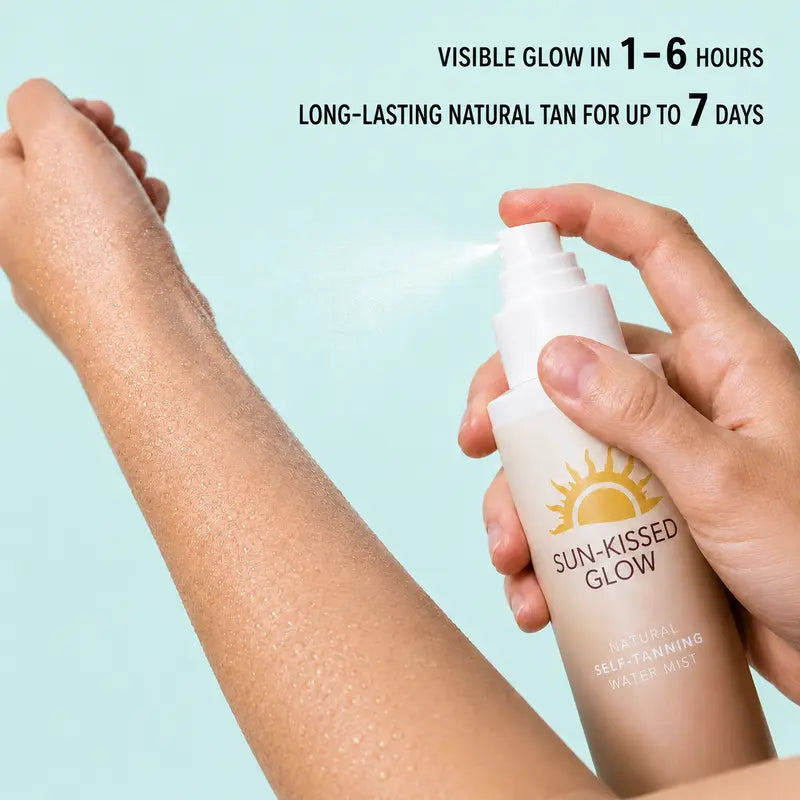 GRODOM Sun-Kissed Glow Self Tanning Water Mist – Organic, Streak-Free & Natural Tan for Body, Face & Hands | Cruelty-Free, Vegan, Paraben-Free | All Skin Types
