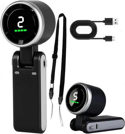 Portable Handheld Turbo Fan — 5-Speed, 4000mAh, 10H Battery Life, 3-in-1