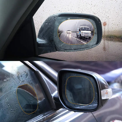 4PCS Car Rearview Mirror Rainproof Film – HD Nano Coating Anti-Fog Waterproof Protective Sticker for Side Mirrors | Fits Cars, Trucks & SUVs