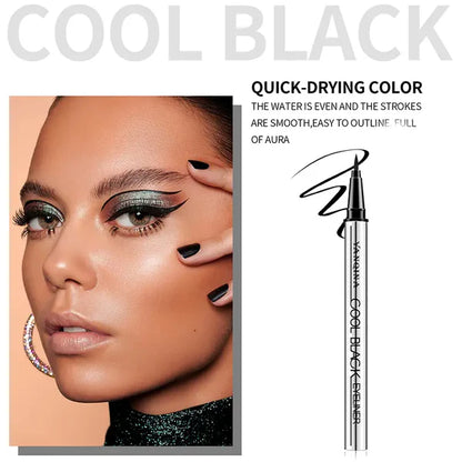 YANQINA Cool Black Eyeliner Pen | Waterproof & Smudge-Proof | 24H Long-Lasting | 0.1mm Ultra Precise Tip | Vegan & Cruelty-Free | Safe for Sensitive Eyes