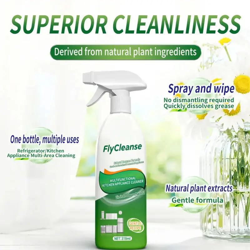 FlyCleanse Multifunctional Enzyme Cleaner Spray – 318ml, Natural Plant Formula, Kitchen & Home