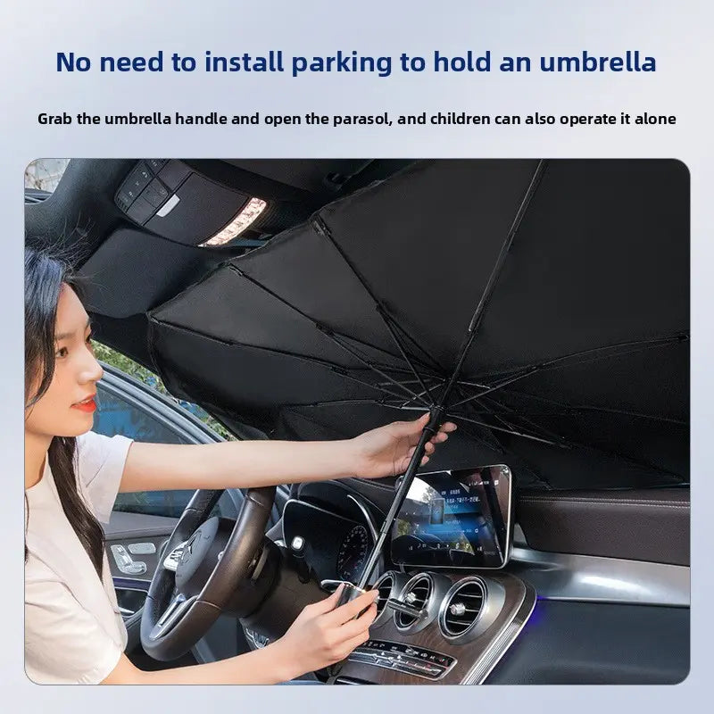 Car Sunshade Umbrella – Foldable Windshield UV & Heat Protection