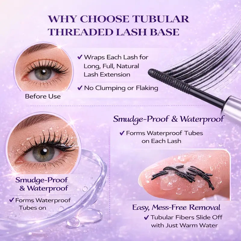 Tubular Threaded Lash Primer – Waterproof, Smudge-Proof, Lengthening Mascara Base