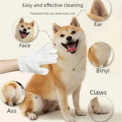 Pet Grooming Glove Wipes for Dogs & Cats – 6 Sheets, Rinse-Free Daily Care