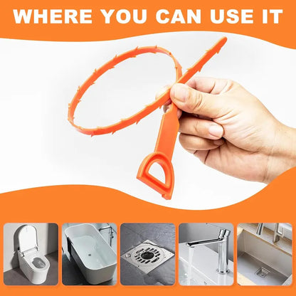 Drain Snake Hair Clog Remover – 5 Pack, 20-Inch Flexible Drain Cleaner Tool