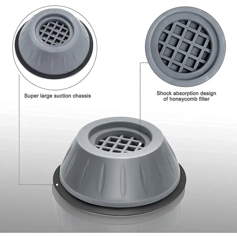 4-Piece Anti-Vibration Shock-Absorbing Pads for Washing Machines & Appliances