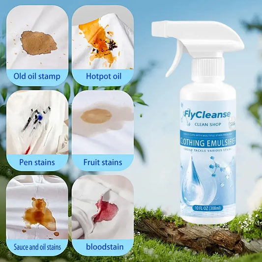 FlyCleanse Clothing Emulsifier – Non-Ionic Laundry Pre-Treatment Stain Remover Spray (10 fl oz)