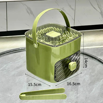48-Compartment Press-to-Dispense Ice Maker with Storage Bucket
