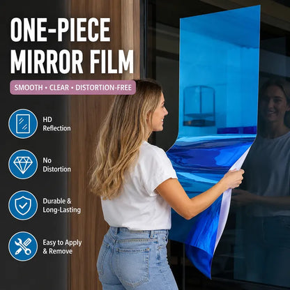 Self-Adhesive Flexible Mirror Sheets, Full Length Wall Mirror Stickers for Home Decor, Peel and Stick Soft Mirror Film for Bedroom & Dorm